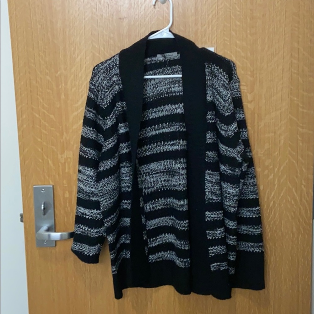 Striped wool cardigan